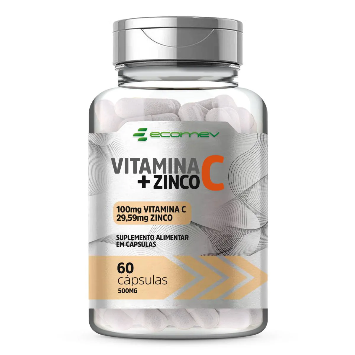 Vitamina C com Zinco Quelato 60 cápsulas Ecomev