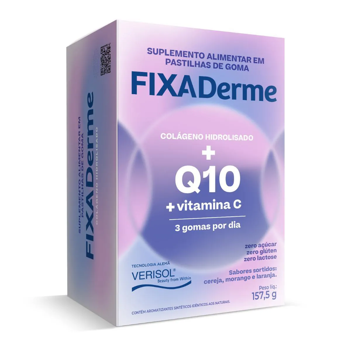 Colágeno Hidrolisado Fixa Derme Gomas Mastigáveis 15 sachês