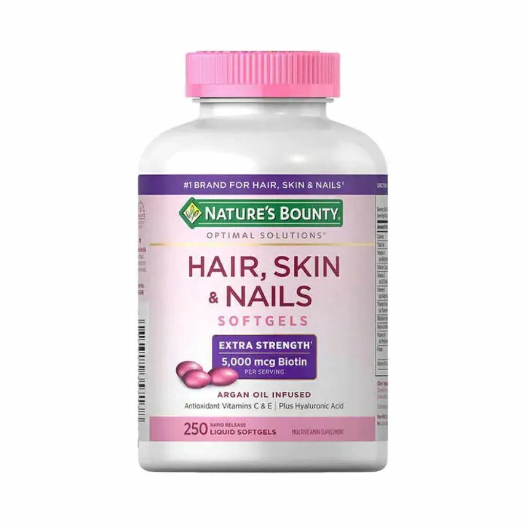 Hair, Skin &amp; Nails Cabelo Pele Unhas 250 Cps Nature's Bounty sem Sabor