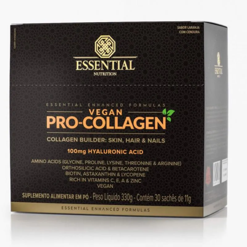 Vegan Pro-collagen Vegano (30 Saches) -laranja com Cenoura - Essential Nutrition