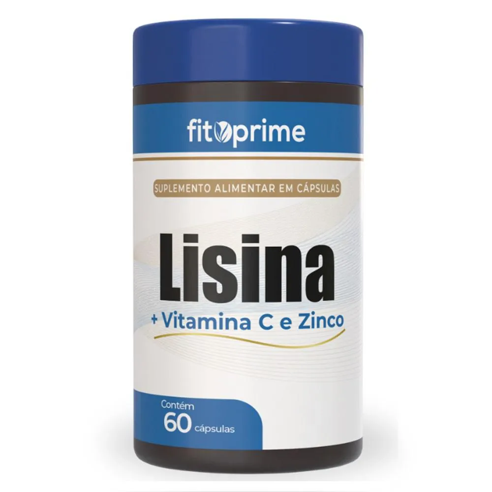 Lisina + Vitamina C e Zinco 500mg 60cps Fitoprime