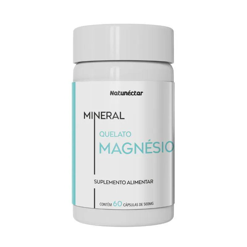 Magnésio Quelato Suplemento Alimentar Natunectar 500mg - 60 cápsulas