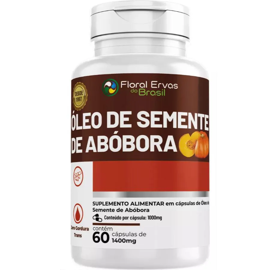 Oleo de Semente de Abobora 1400mg 60 cápsulas - Floral Ervas
