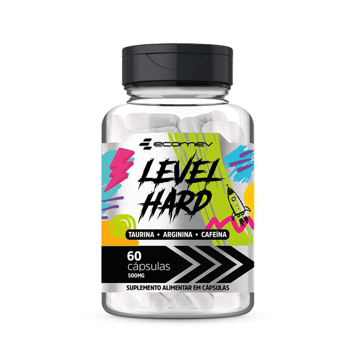 Cafeína Taurina Arginina 1000mg 60 Capsulas Ecomev
