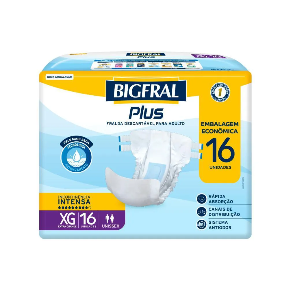 Fralda Bigfral Plus Econômica Xg 16 unidades