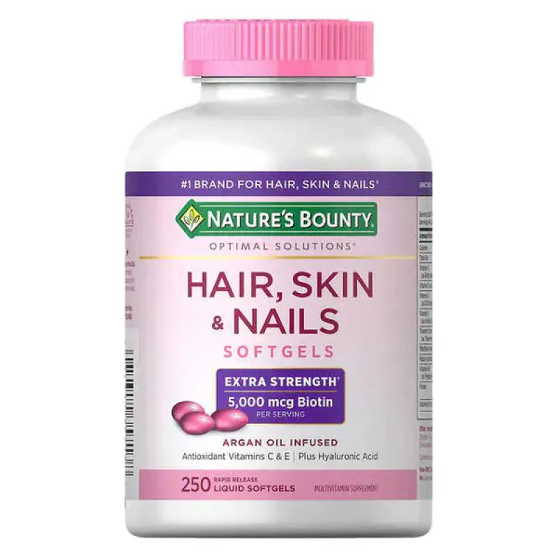 Nature's Bounty Cabelo, Pele & Unhas Força Extra, 250 cápsulas