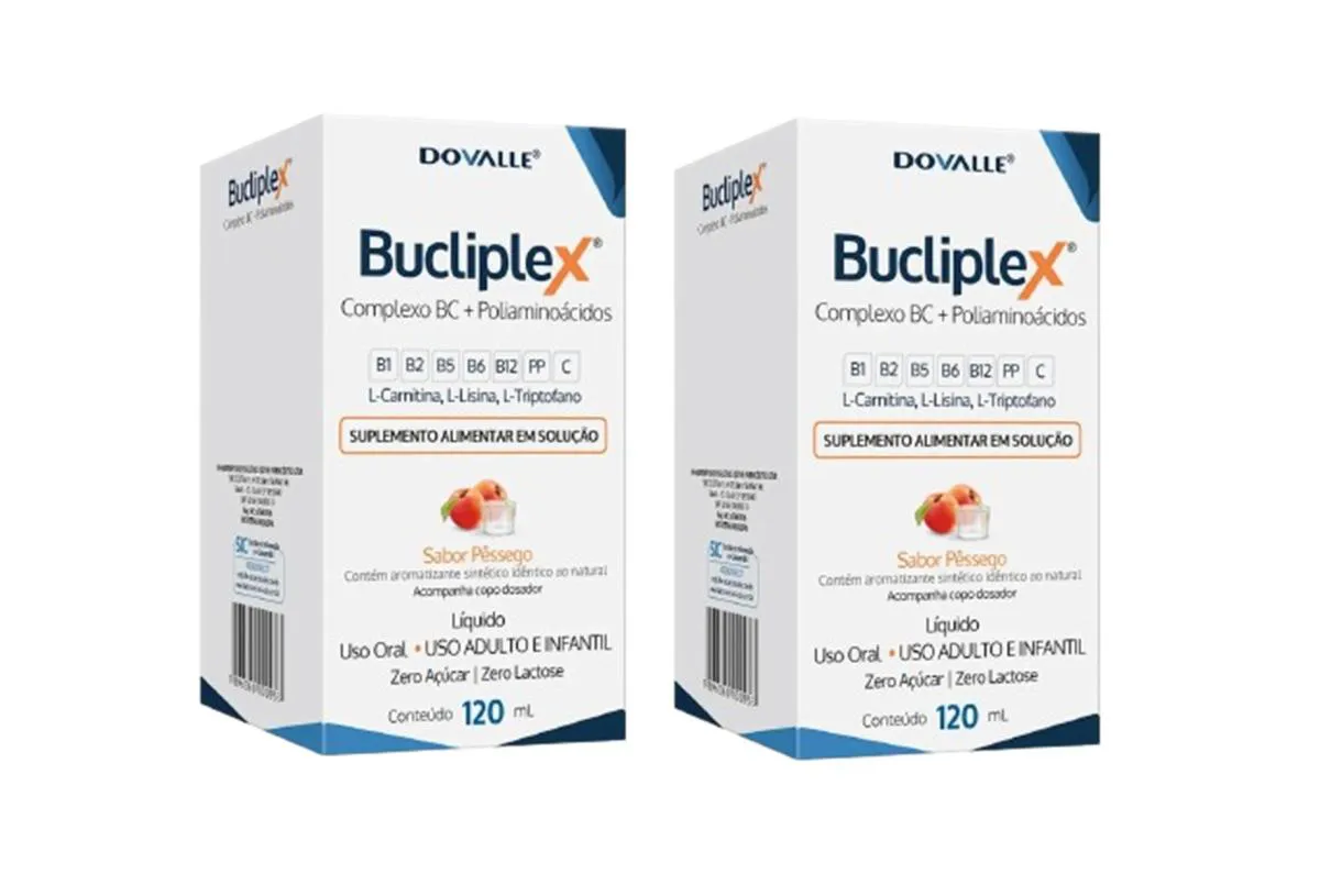 Kit 2 Bucliplex Solução 120ml Sabor Pêssego - Dovalle