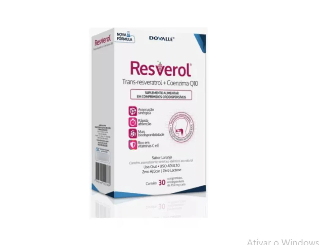 Resverol C/ 30 comprimidos Sabor Laranja - Dovalle