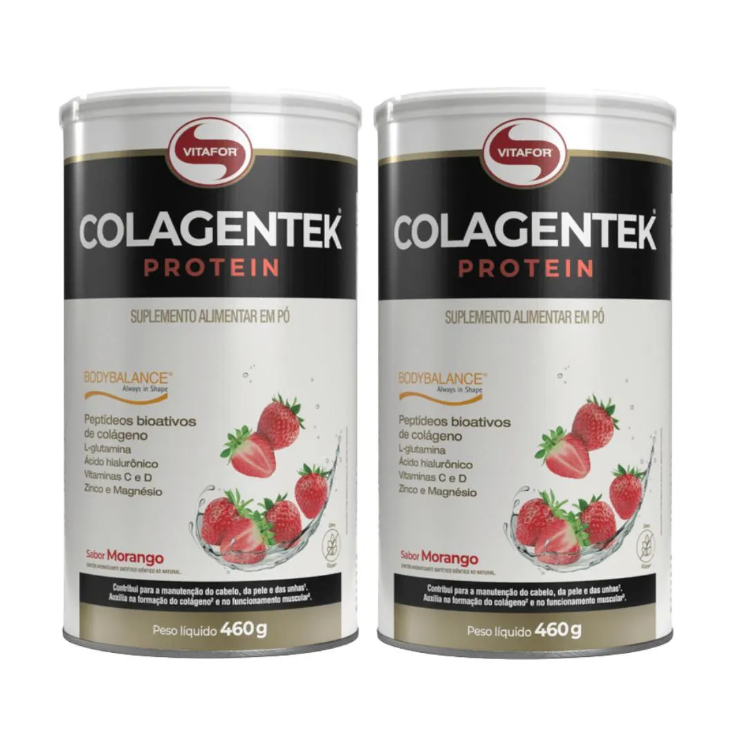Kit 2 Colagentek Protein Bodybalance Morango - 460g - Vitafor