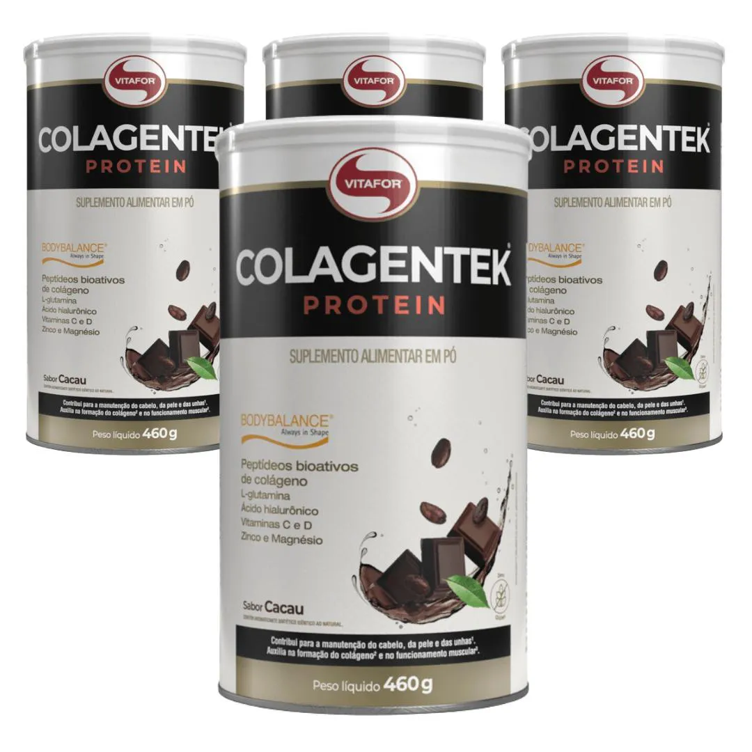 Kit 4 Colagentek Protein Bodybalance Cacau - 460g - Vitafor