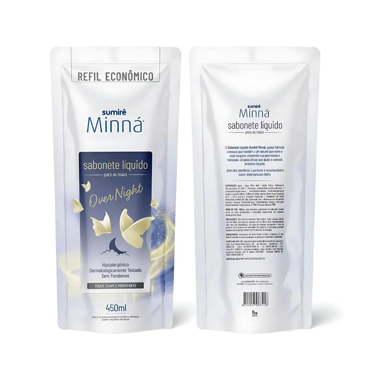 Sabonete Líquida Minná Mãos Sache Over Nigth 450ml