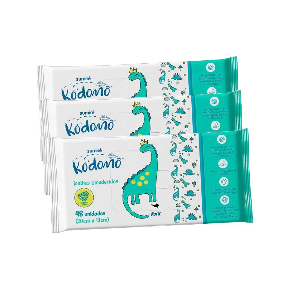 Kit Lenco Umedecido Sumire Komodô C/48 (3 Unidades)