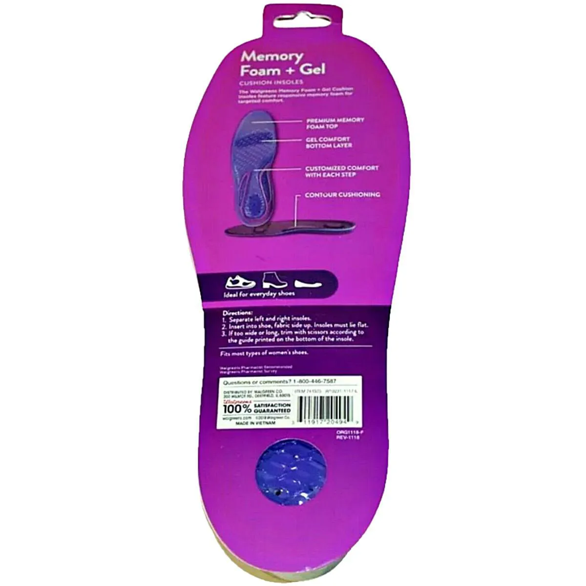 Palmilha Memory Foam Plus + Gel Chantal 34-38 - Par