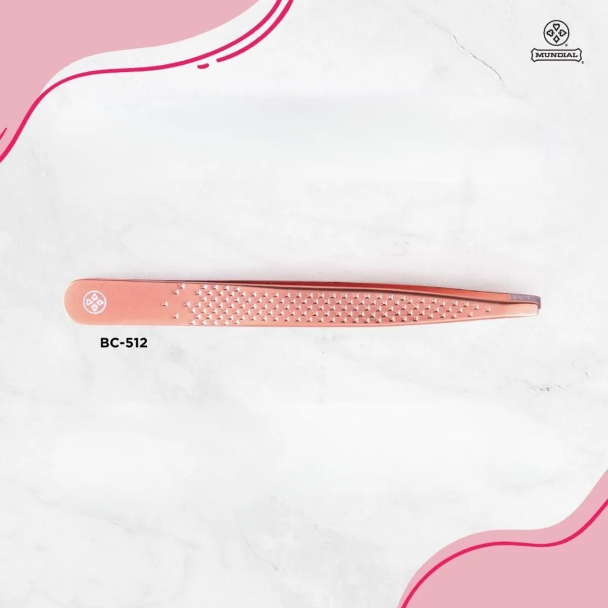 Pinça Ponta Reta Rose Gold Bc512 Design Sobrancelhas Mundial