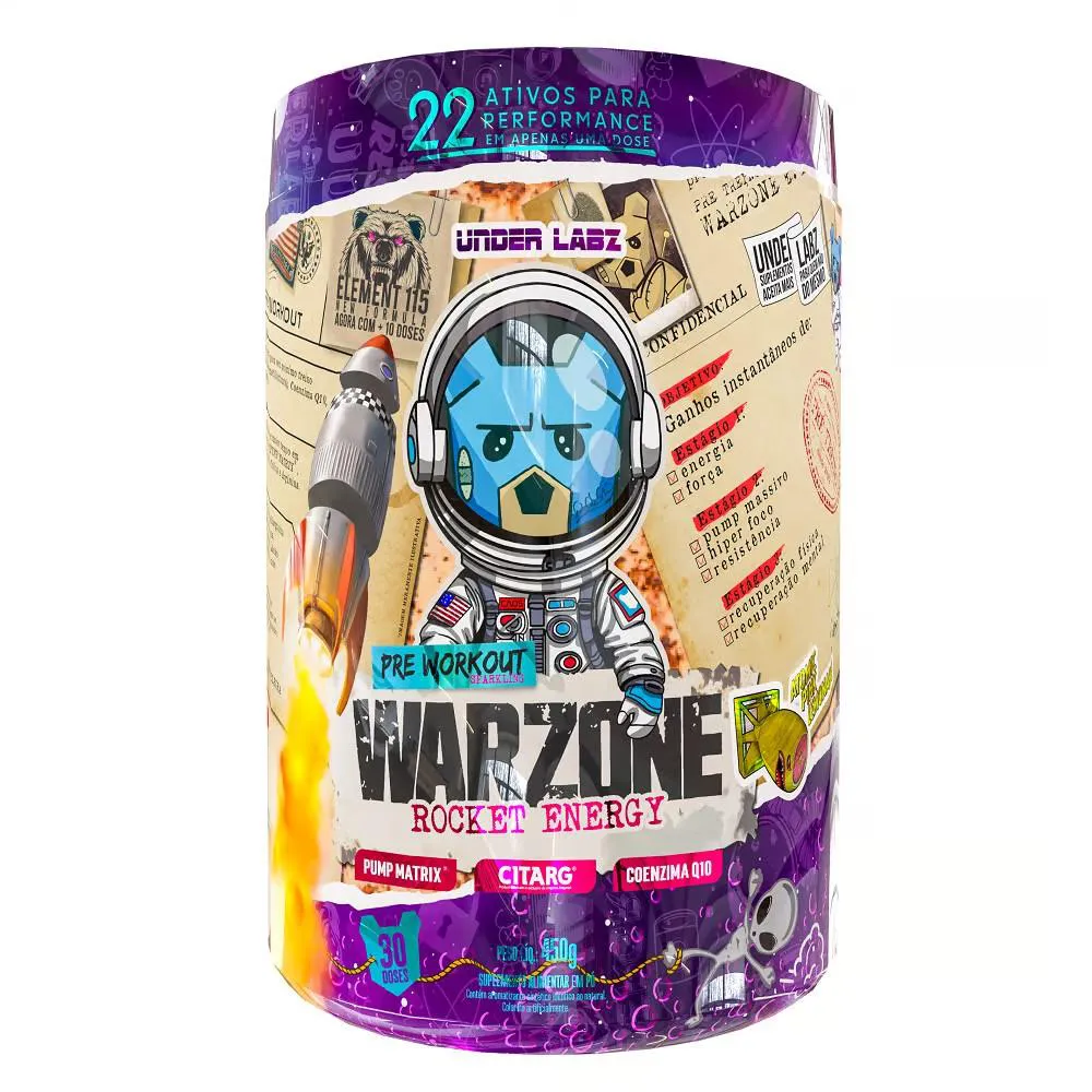 Pré Treino Warzone Rocket Energy Pink Lemonade 450g - Under Labz