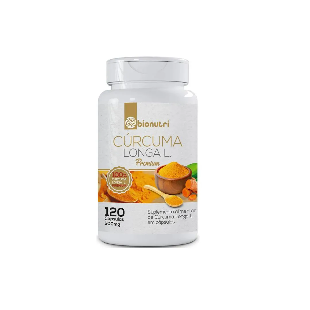 Cúrcuma Longa 120 cápsula Açafrão Tumérico Açafrão Índia - Bionutri