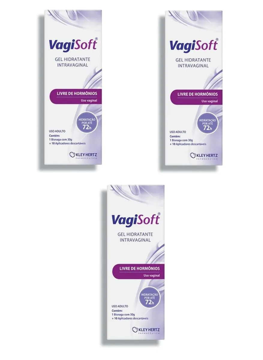 KIT 3 GEL HIDRATANTE INTRAVAGINAL VAGISOFT 30G - KLEY HERTZ