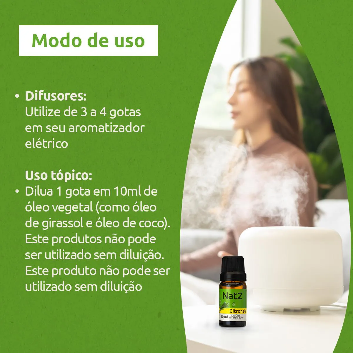 Óleo Essencial Natz Citronela 10ml