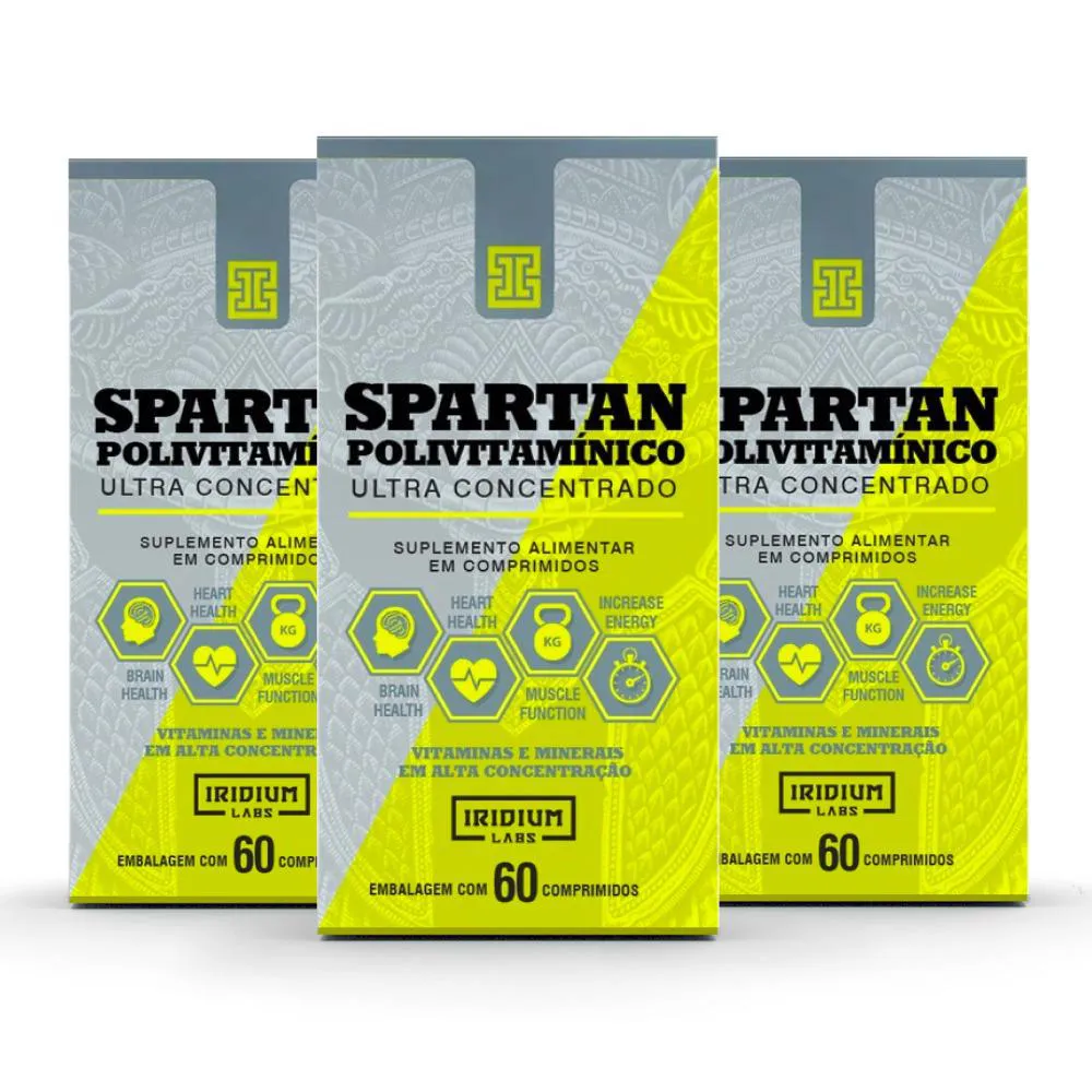 Kit 3x Spartan Polivitaminico Ultra Concentrado 60 Comp