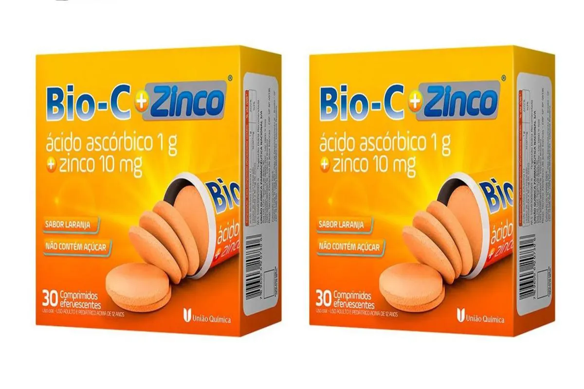 Kit 2 Vitamina C 1g + Zinco Bio-c Imunidade Efervescentes