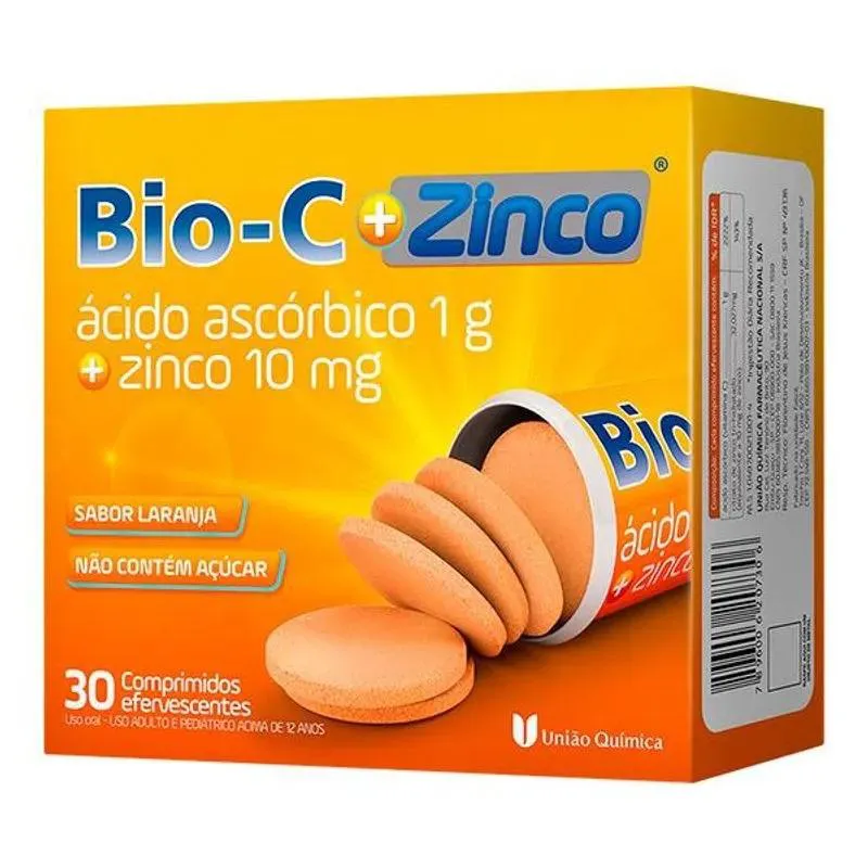 Vitamina C 1g + Zinco Bio-c Imunidade 30cps Efervescentes