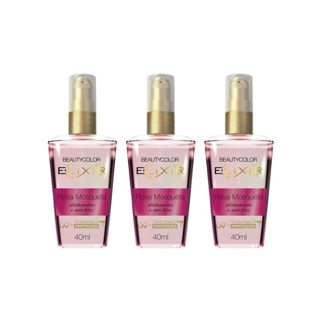 Oleo Capilar Beauty Color Elixir Rosa Mosqueta 40ml - Kit 3un