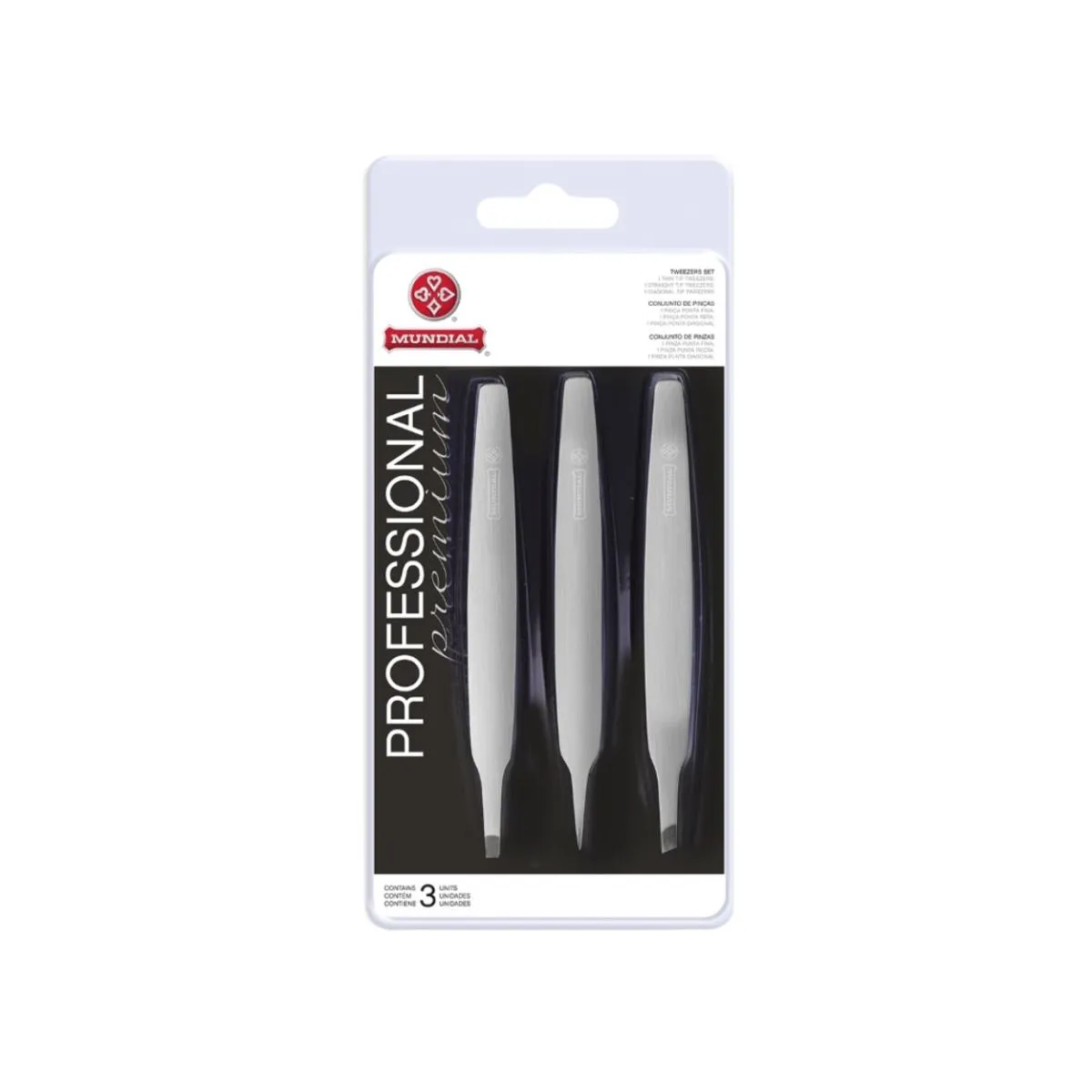 Kit 12 Pinças de Sobrancelha Bc-394 Profissional Aço Mundial
