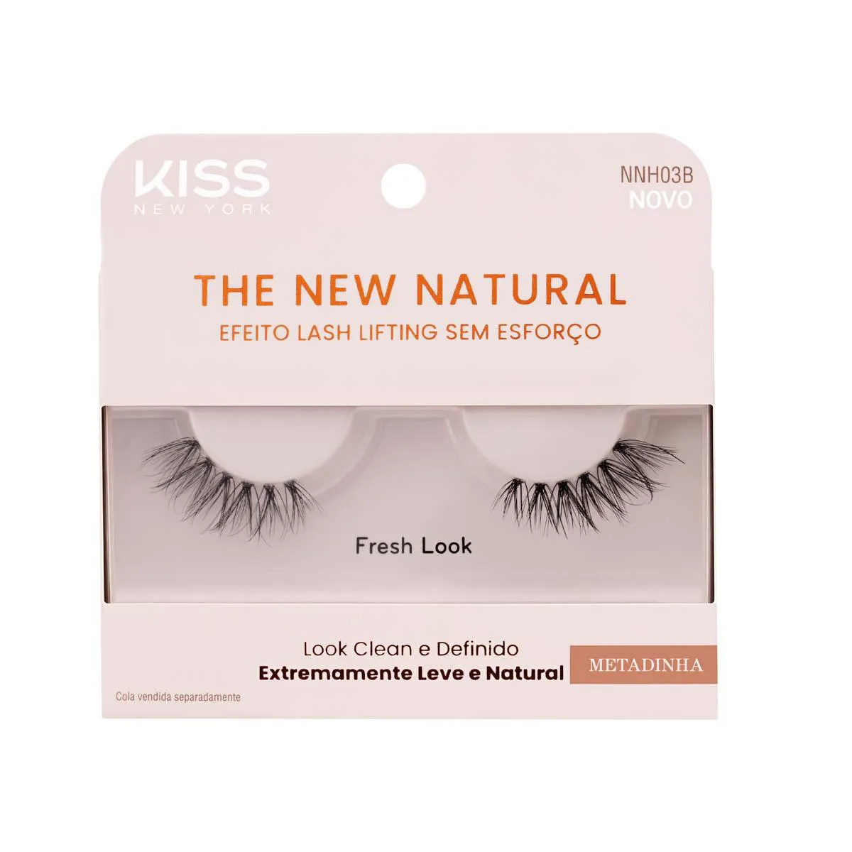 Cílios Postiços Kiss NY The New Natural Metadinha Fresh Look 1 par