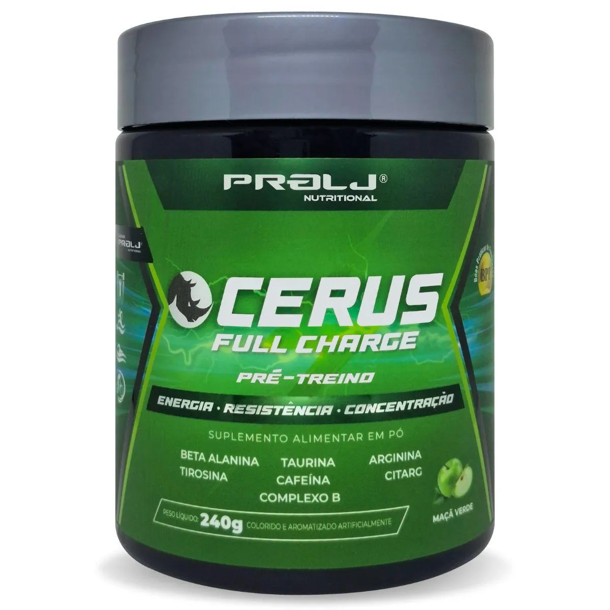 Cerus Full Charge Pré-Treino 240G Maçã Verde | Prolj Nutritional