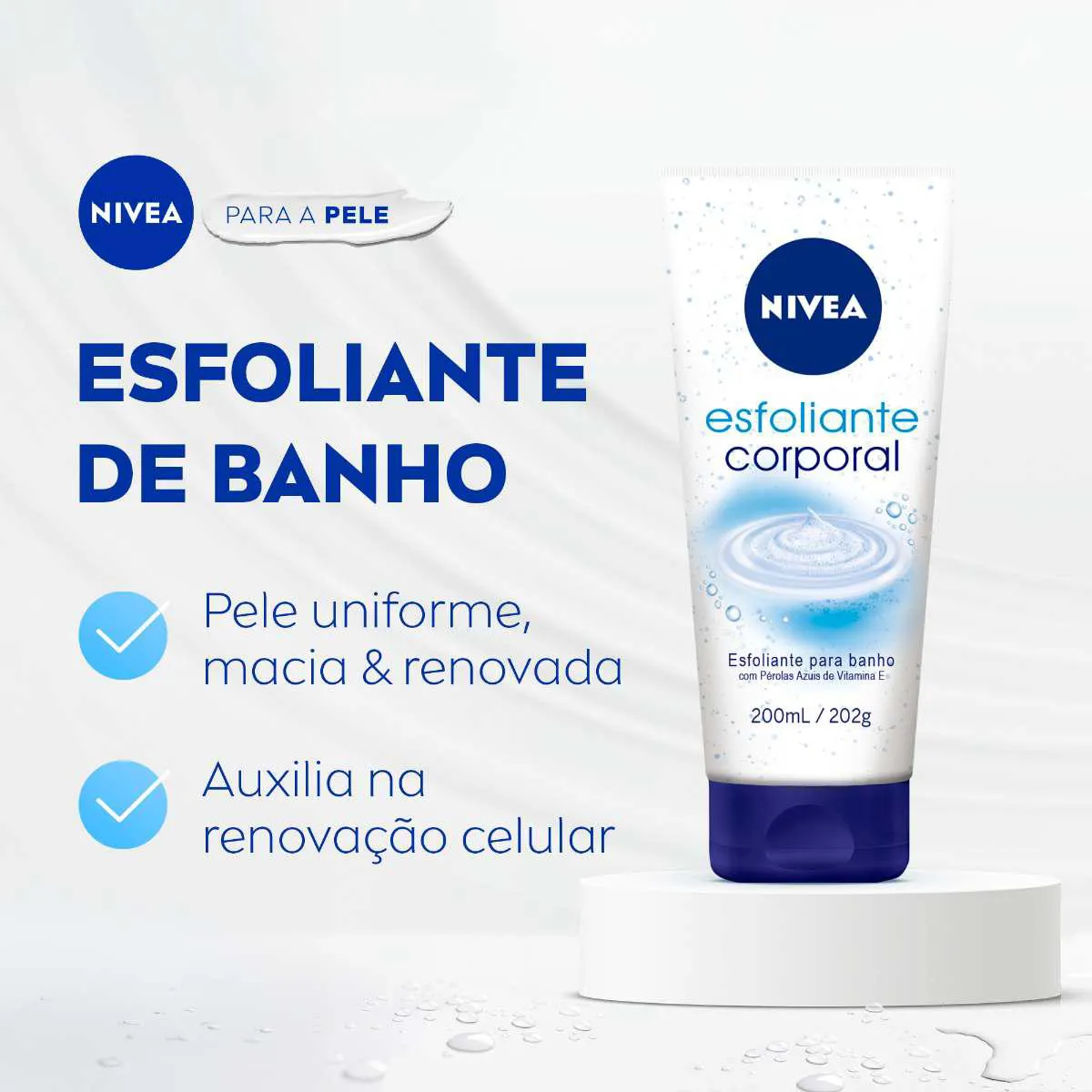 Kit Nivea Esfoliante Corporal para Banho 200ml + Sabonete Líquido Corporal Óleo de Banho 200ml