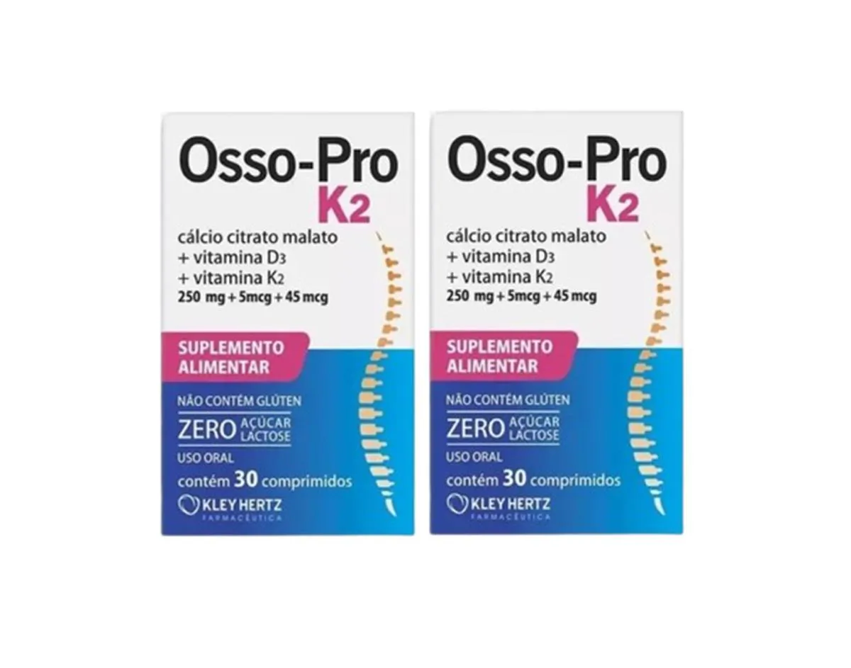 Kit 2 Suplemento Osso Pro K2 30 Comprimidos - Kley Hertz