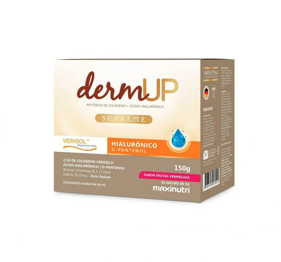 Dermup Supreme Verisol + Ácido Hialurônico (30 Sachês) - Sabor: Frutas Vermelhas