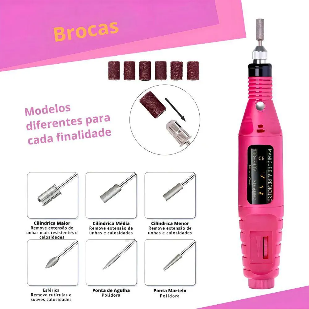 Lixa De Unha Elétrica Profissional Motor Bivolt
