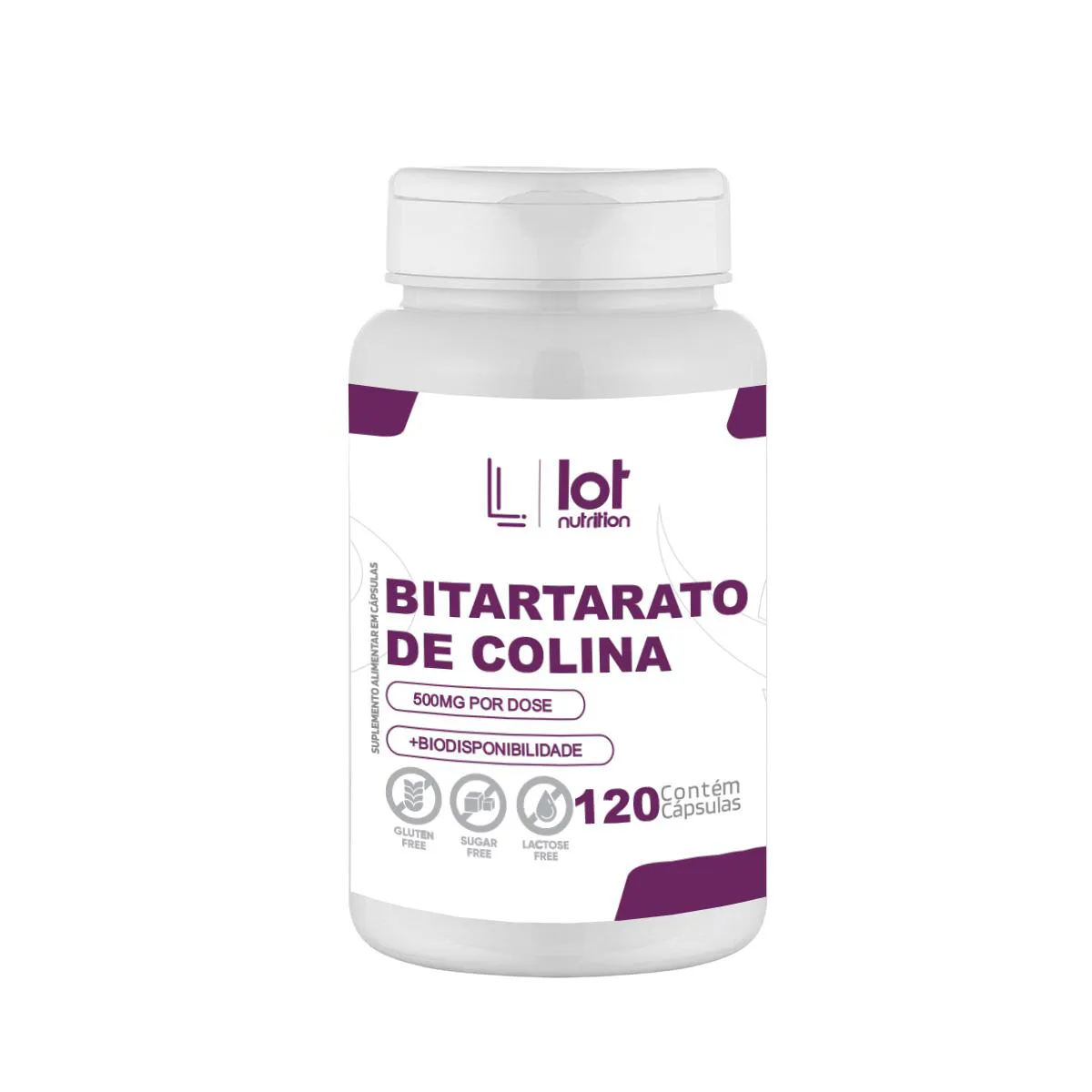 Bitartarato de Colina 450mg 120 cápsulas Foco Mental Memória