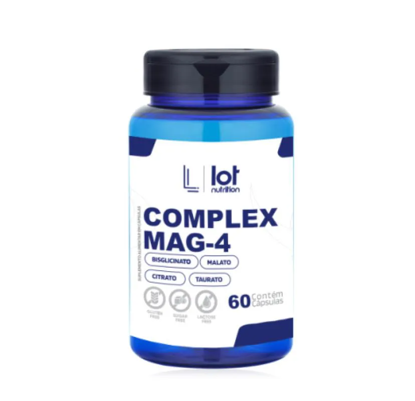Complex Mag4 60 Cps Taurato Quelato Dimalato Citrato Suplemento Mineral