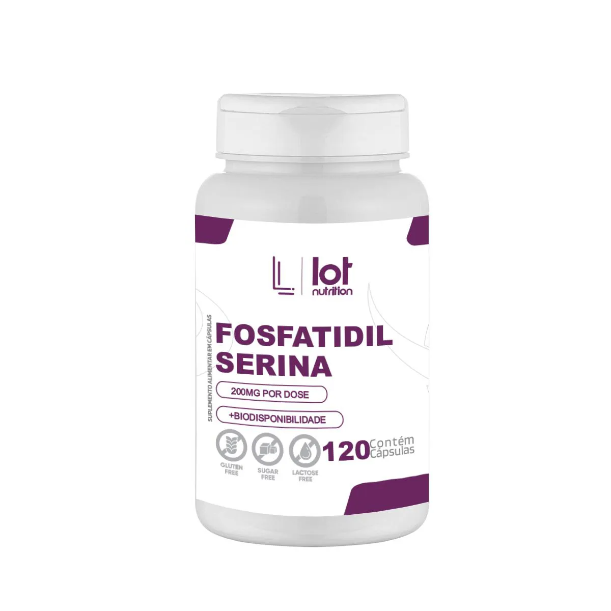 Fosfatidilserina 200mg 120 cápsulas Memória Foco Bem Estar Cognitivo