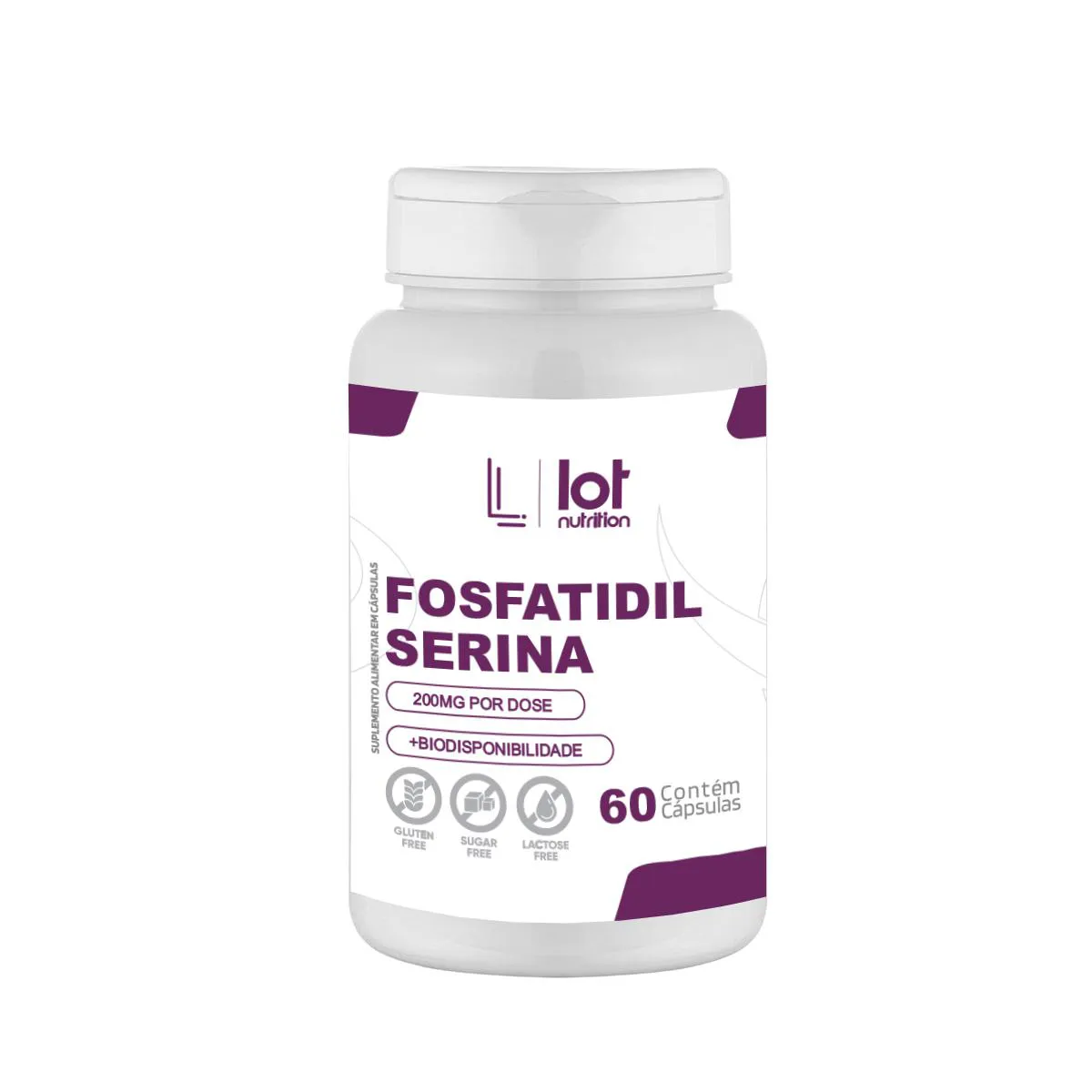 Fosfatidilserina 200mg 60 cápsulas Memória Foco Bem Estar Cognitivo