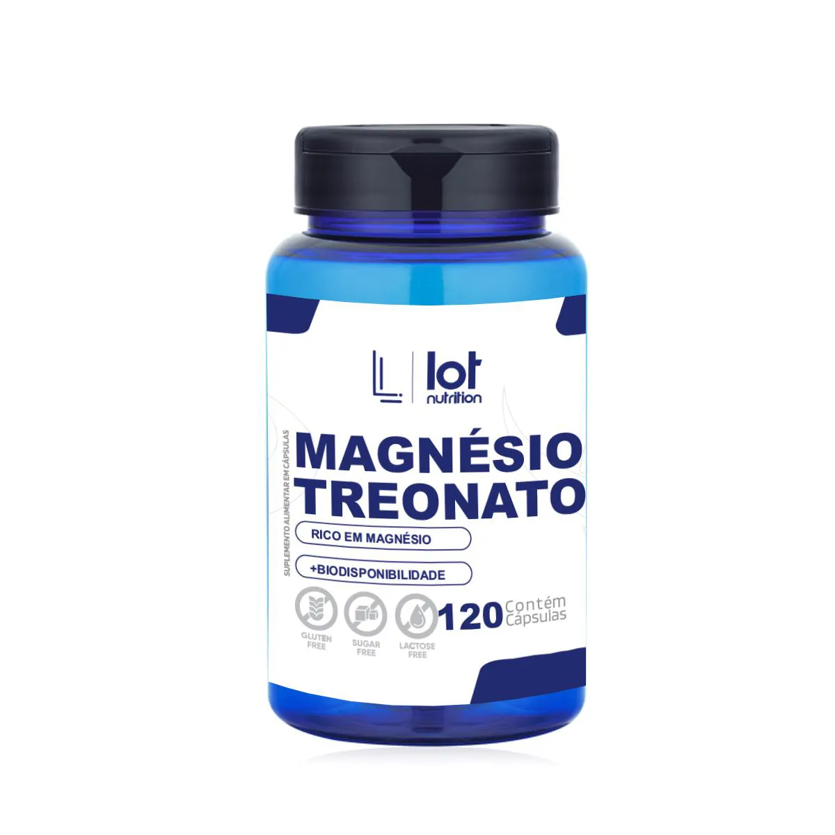 Magnésio Treonato 450mg 120 cápsulas Cérebro Memória Clareza Mental