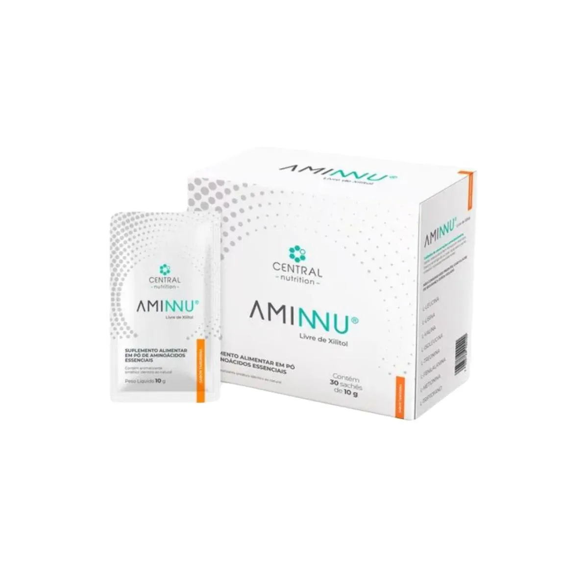 Aminnu sem Xilitol - 30 Sachês - Central Nutrition - Tangerina