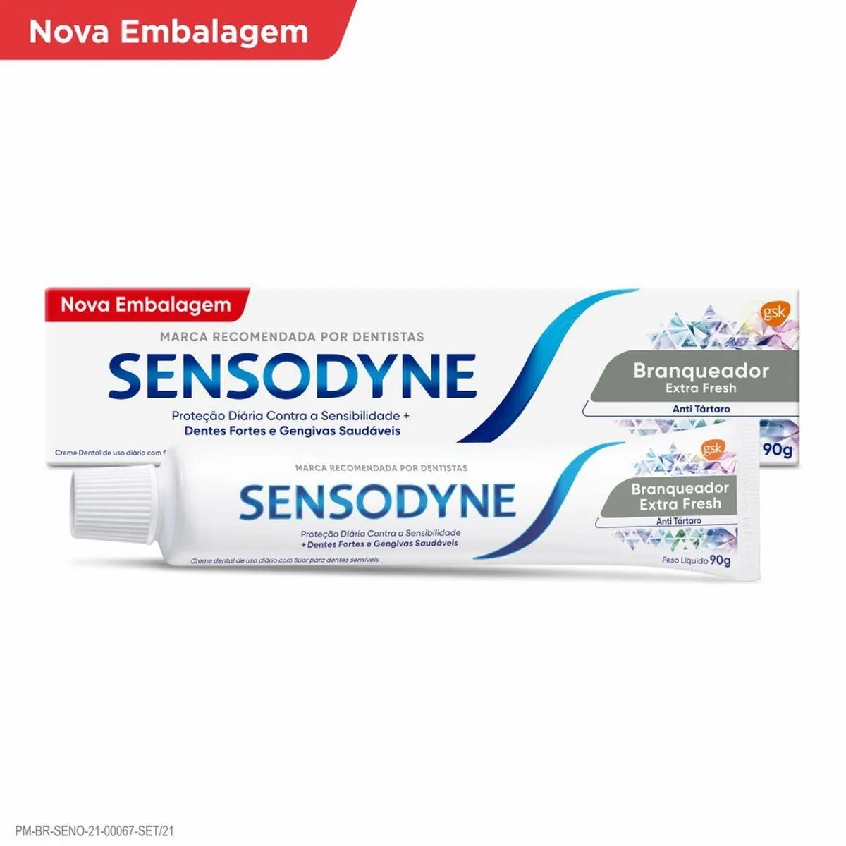 Creme Dental Sensodyne Branqueador Extra Fresh Antitártaro 90g