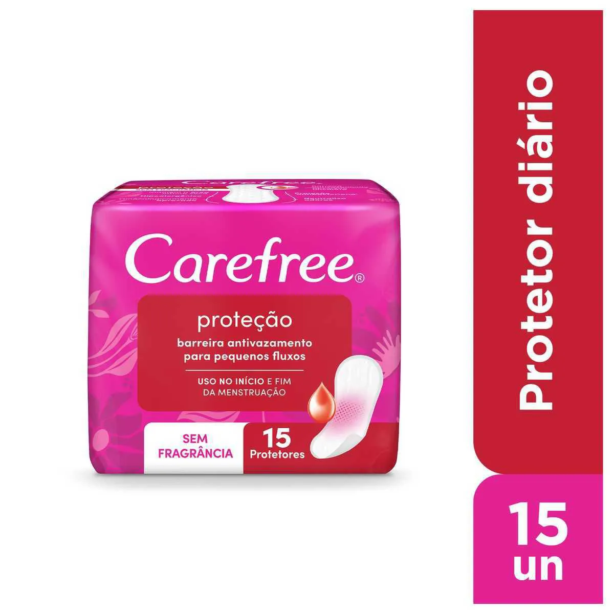 Protetor Diário Carefree Proteção Sem Perfume 15 unidades
