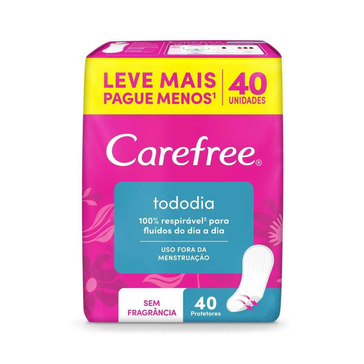 Protetor Diário Carefree Todo Dia Sem Perfume 40 unidades