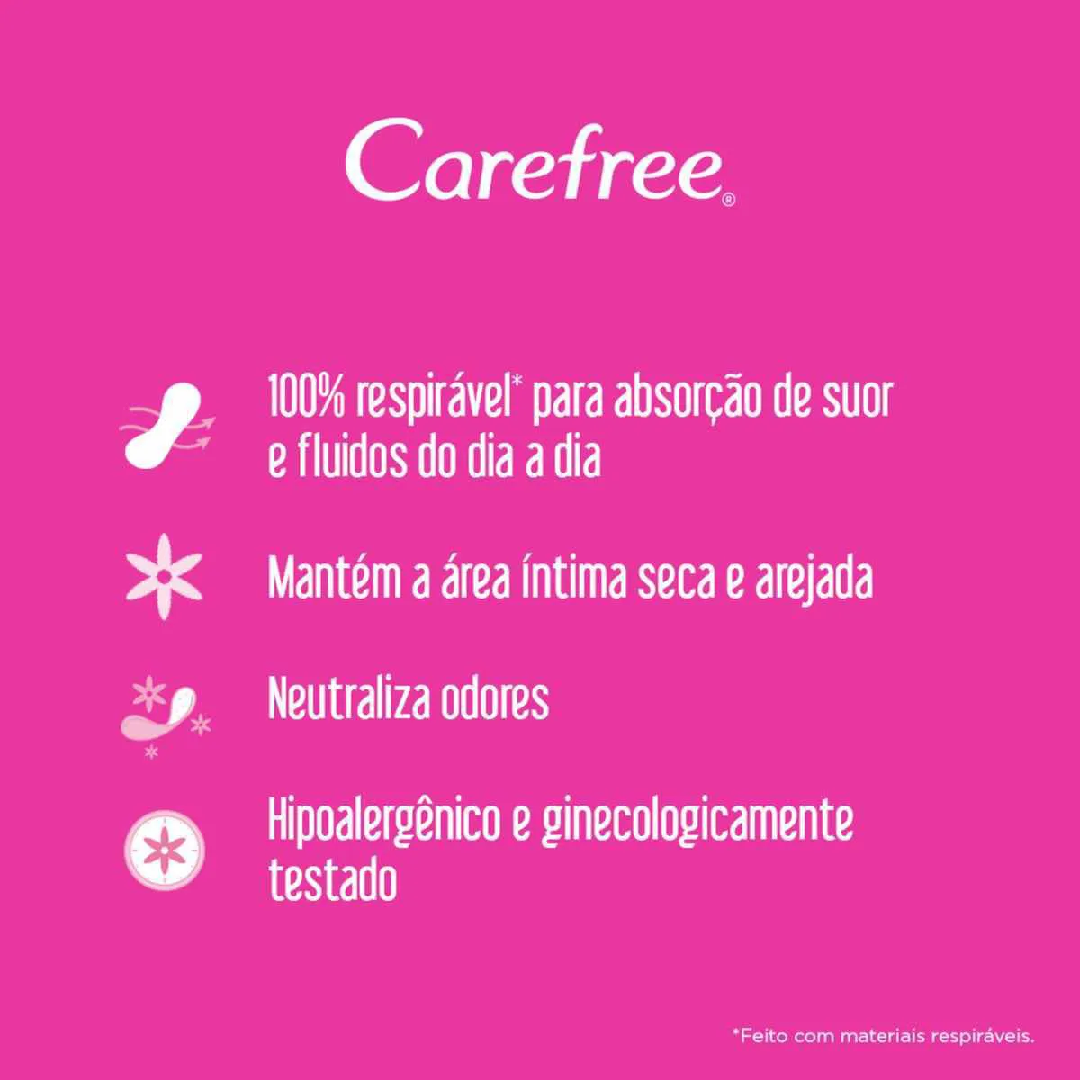 Protetor Diário Carefree Tododia Sem Perfume 80 unidades