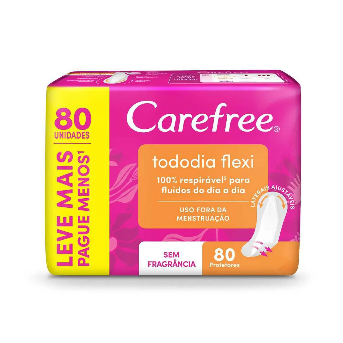 Protetor Diário Carefree Tododia Flexi Sem Perfume com 80 unidades