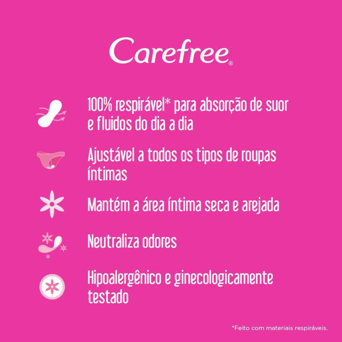 Protetor Diário Carefree Tododia Flexi Sem Perfume com 80 unidades