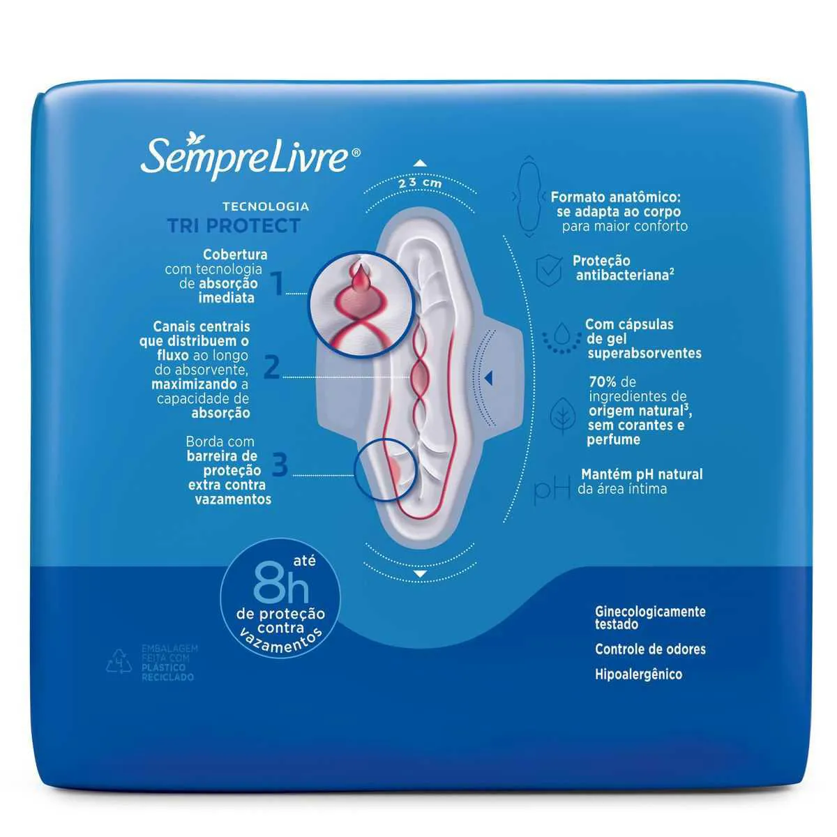 Absorvente Sempre Livre Adapt Plus Cobertura Suave Com Abas 32 unidades
