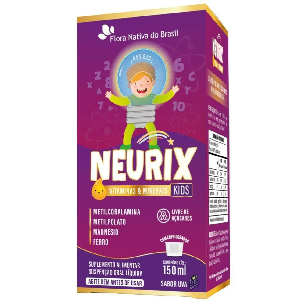 Neurix (mg, Fe, Metilfolato e B12) 150ml - Flora Nativa Salada de Frutas