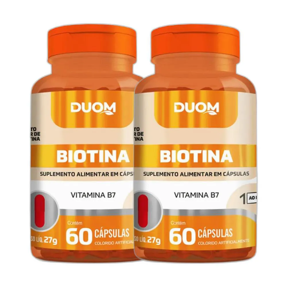 Kit 2x Suplemento Alimentar Biotina 60 Cps - Duom