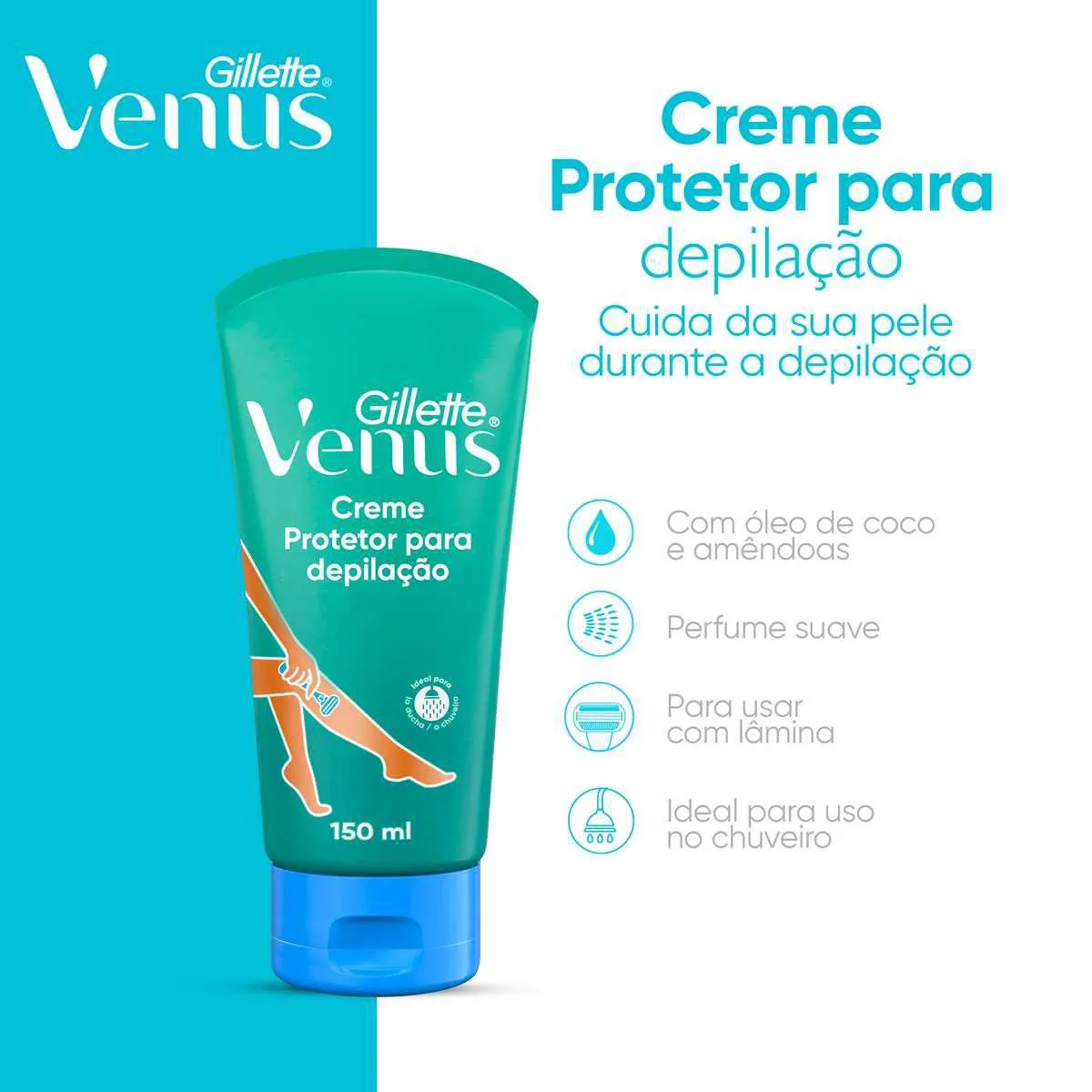 Creme Protetor para Depilação Gillette Venus Suavidade e Maciez 150ml