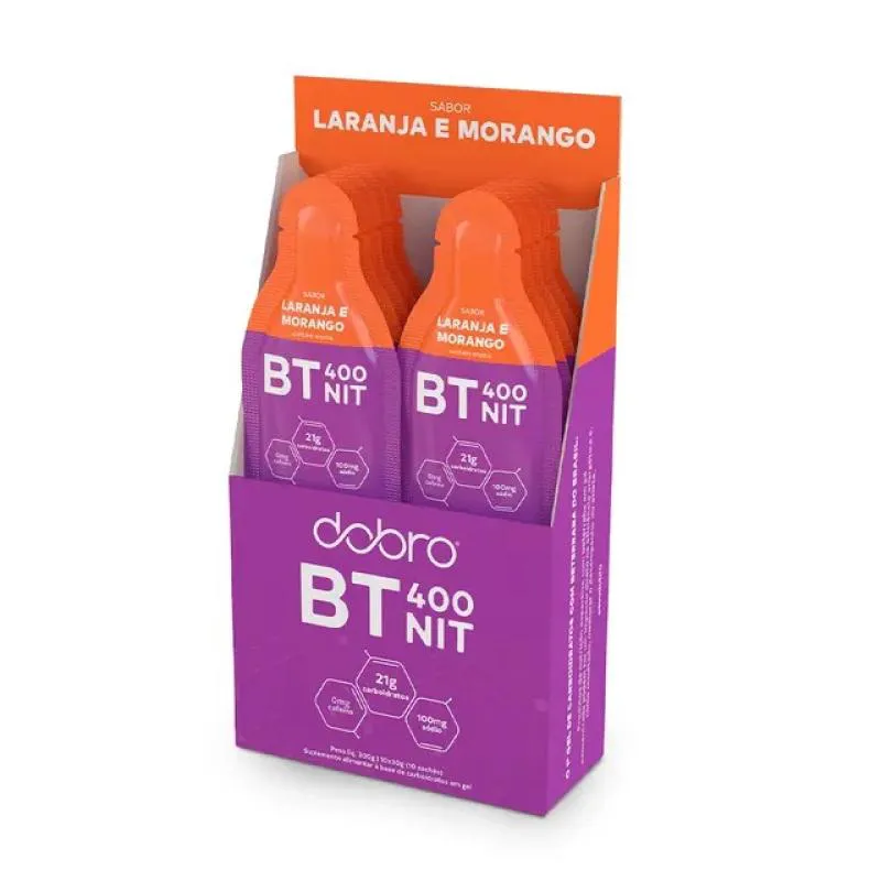 Bt Nitrato Gel Dobro (Display 10 Sachês 30G) - Sabor: Laranja E Morango